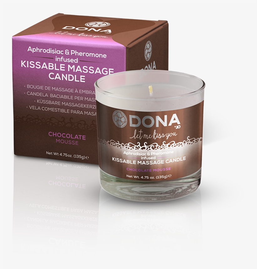 New Dona By Jo Line Of Aphrodisiac And Pheromone Infused - Dona Chocolate Mousse Kissable Massage Candle - 4.75oz, transparent png #4091645