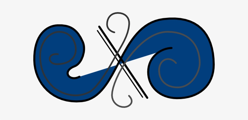 How To Set Use Double Spiral Flourish In Blue And Grey - Clip Art, transparent png #4092448