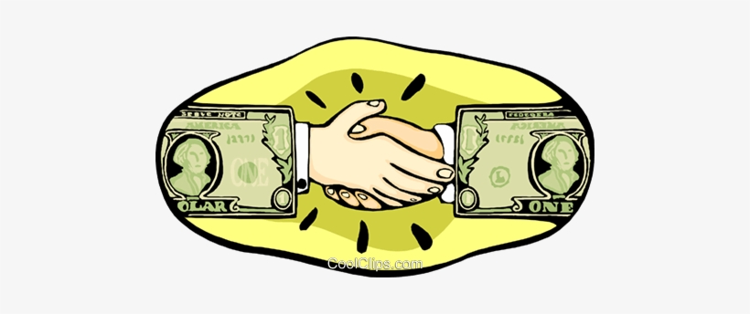 Hands Shaking With Dollar Sign Hands Royalty Free Vector - Cifrão Png, transparent png #4092908