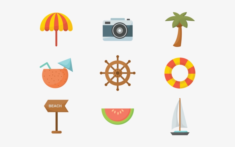 Playa Flat Icons Vector - Icon, transparent png #4093432