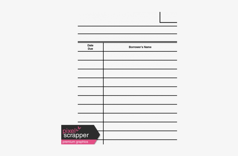 Scraps 1 Library Card Template - Document, transparent png #4093534