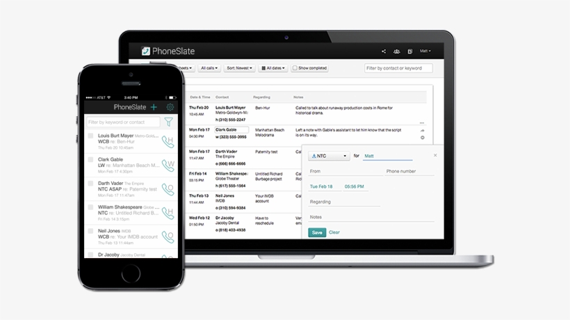Phoneslate Hero Image - Iphone Call Log App, transparent png #4093827