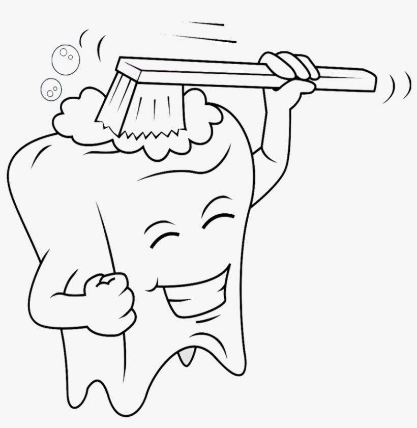 Ariel Clipart Green Mermaid - Cartoon Brushing Teeth Black And White, transparent png #4093851