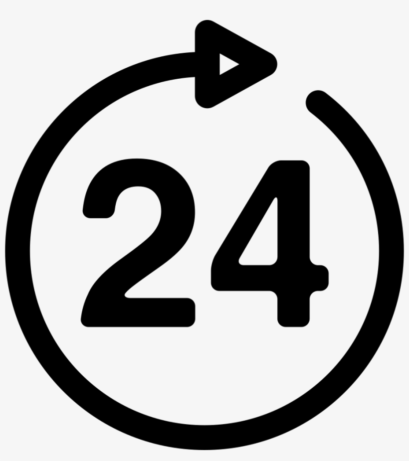24 Hours Sign - 24 Hours Icon Png, transparent png #4095632