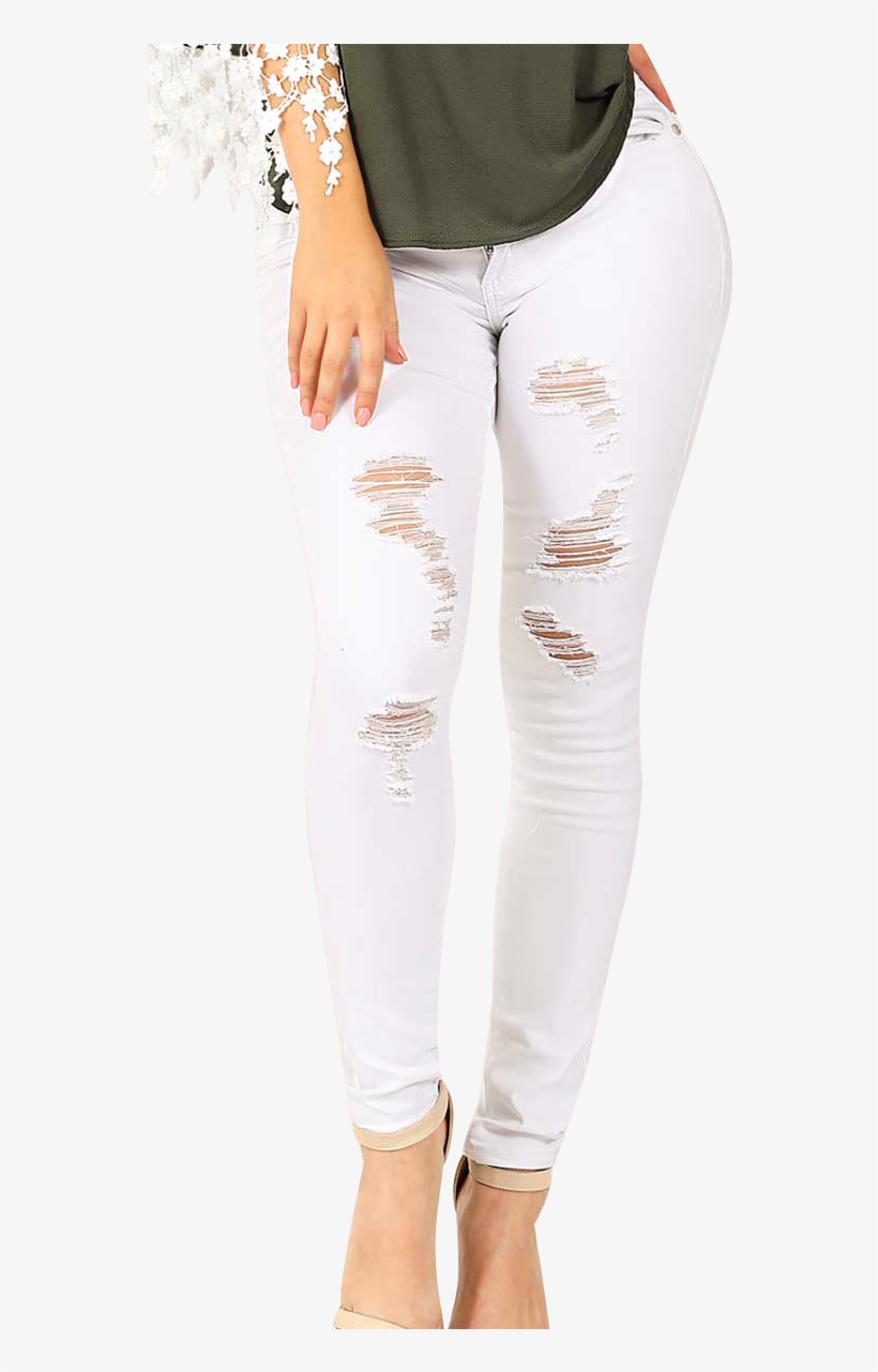 Pantalones Coqueta P6008 White - Leggings, transparent png #4095680