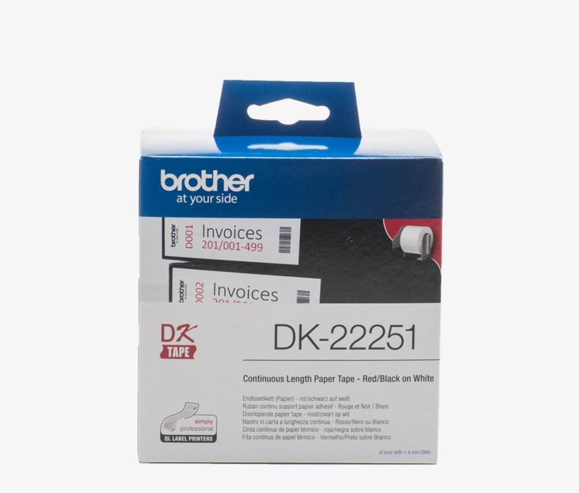 Brother Dk-22251 Continuous Paper Roll White Paper - Brother Dk 22251, transparent png #4096328