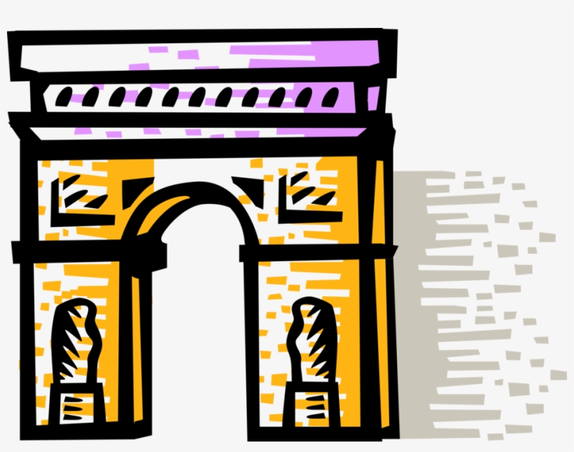 Vector Illustration Of Arc De Triomphe Triumphal Arch - Arc De Triomphe Free Clipart, transparent png #4096858