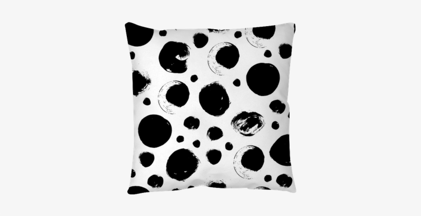 Seamless Black And White Pattern With Abstract Circles - Black, transparent png #4098475