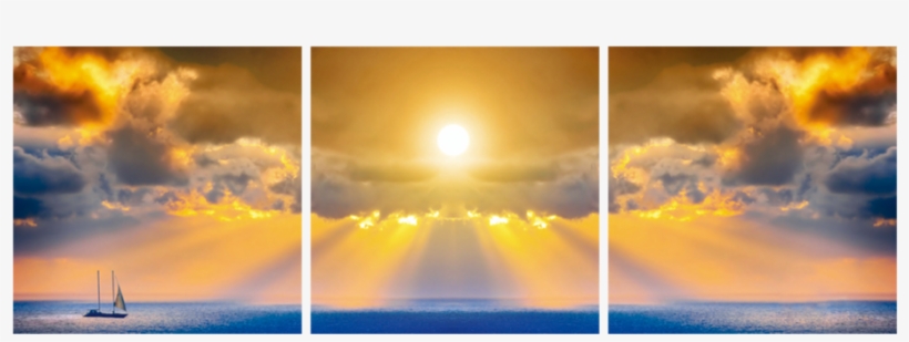 Sun Through Dramatic Clouds - Modrest 'horizon' Canvas 3-panel Photo Artwork, Size, transparent png #4098494