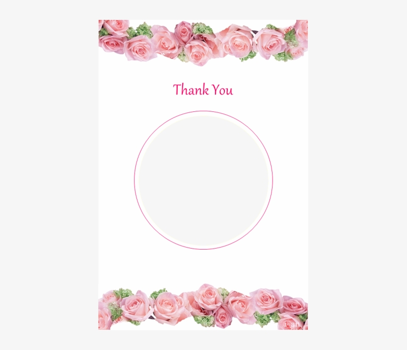 Pink Rose Circle-thank You - Wedding Frames For Photoshop, transparent png #4099226