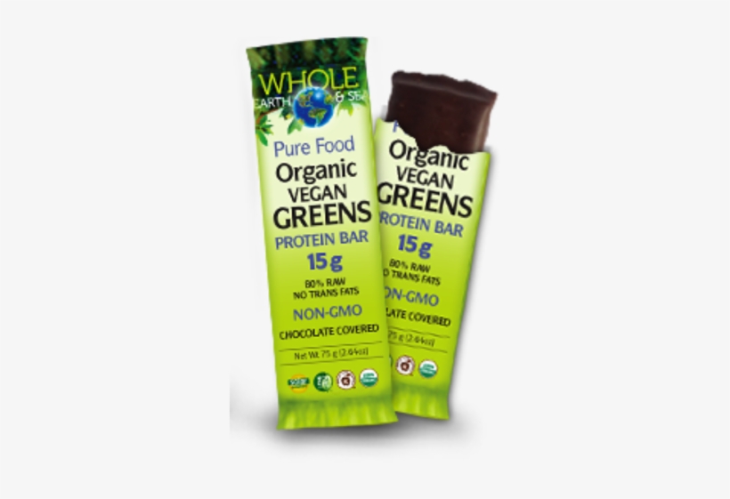 Whole Earth And Sea Vegan Green Bar - Whole Earth & Sea Organic Vegan Greens Protein, transparent png #4099391