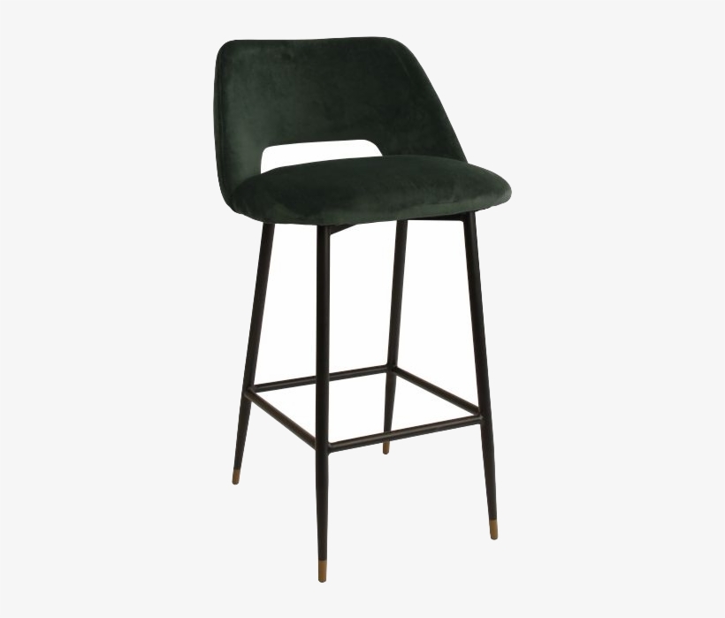 Velvet Dark Green Bar Stool - Square Iron Bar Stool, transparent png #4099416