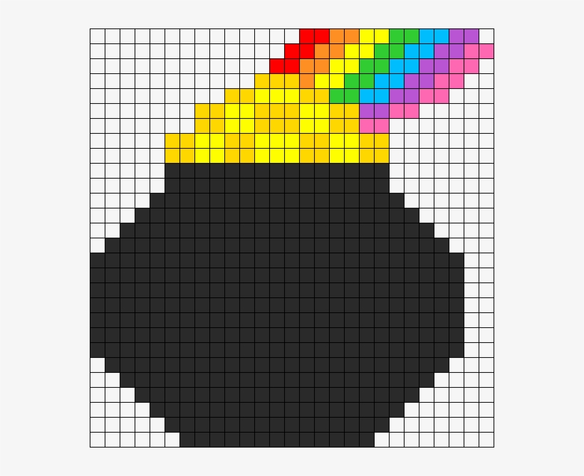 Pot Of Gold With Rainbow Part 1 Perler Bead Pattern - Pixel Art Super Heros, transparent png #4099756