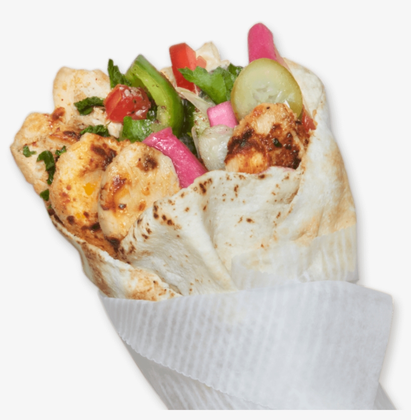 Pita Roll-up - Chicken Shawarma Roll Png, transparent png #4099935