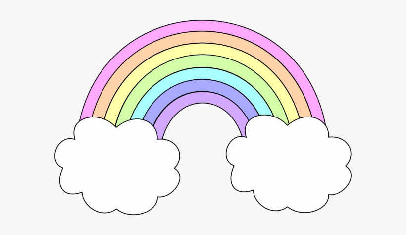 Cloud Clipart Pastel - Pastel Rainbow Cartoon, transparent png #410529