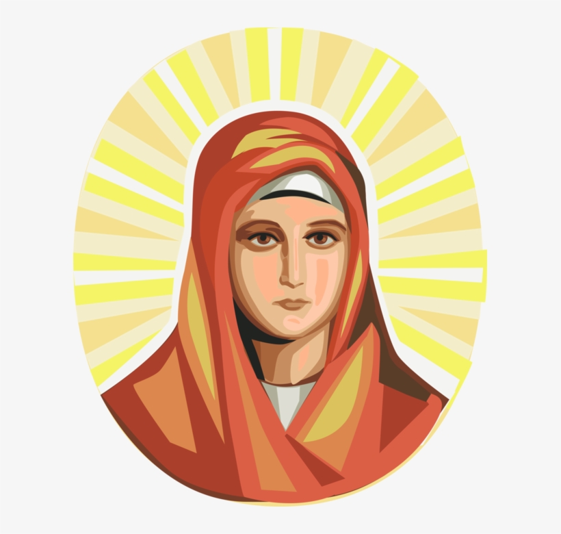 Vector Illustration Of Virgin Mary, Mother Of Jesus - Illustration, transparent png #410548