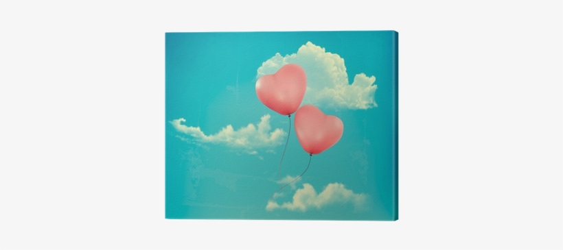 Valentine Heart-shaped Baloons In A Blue Sky With Clouds - Telefon Duvar Kağıtları Balon, transparent png #411033