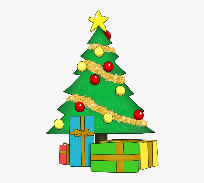 Christmas Tree With Presents Clipart - Christmas Tree Clipart Transparent Background, transparent png #411617