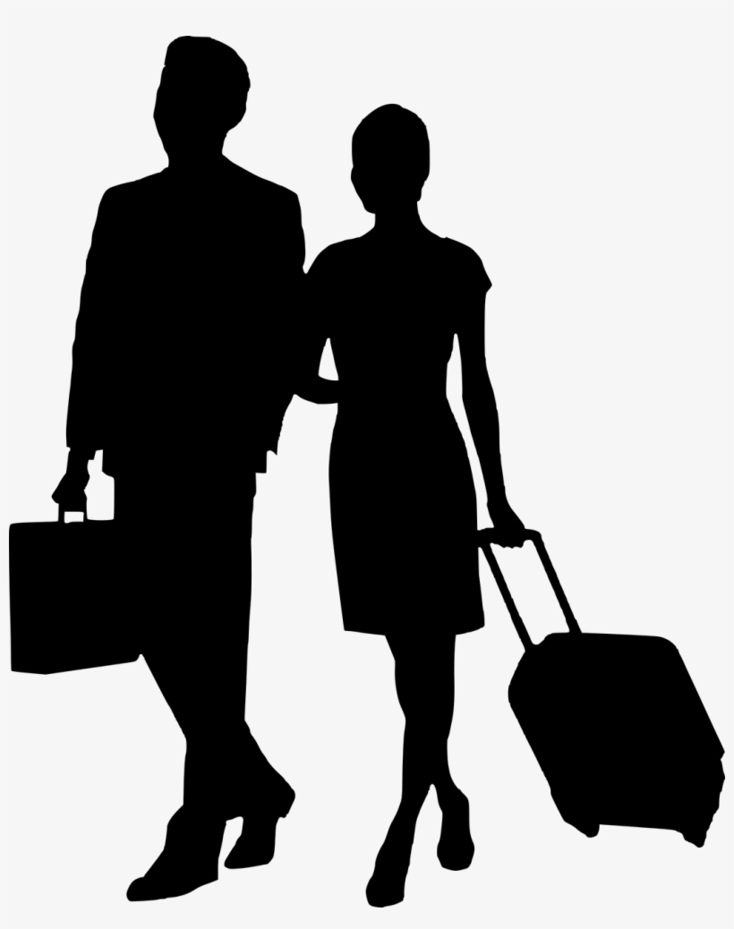 Clip Free Stock Travel Silhouette Man - Business Man And Woman Silhouette, transparent png #411636