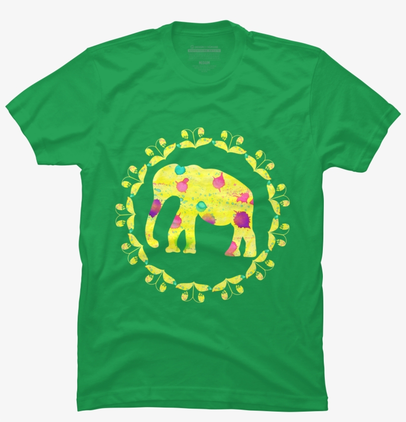 Watercolor Elephant Silhouette Men's T-shirt - Ballin Paris T Shirt, transparent png #411695