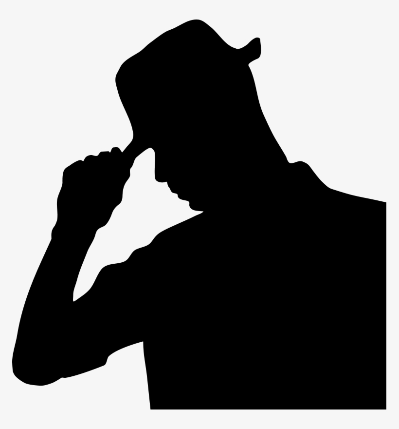 Pix For Silhouette Man Head With Hat - Silueta Hombre Con Sombrero, transparent png #411739