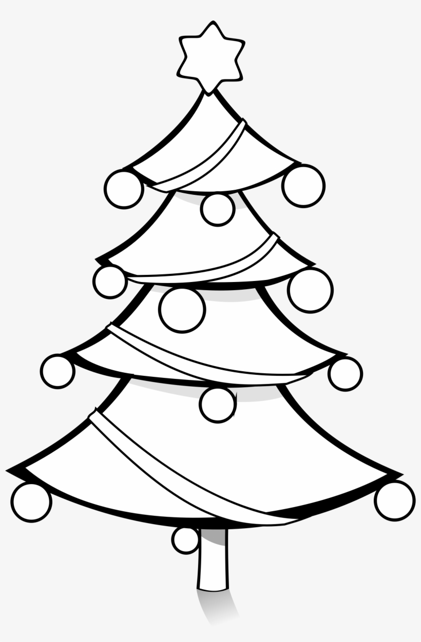 Christmas Tree Clip Art Black And White - Christmas Tree Black And White, transparent png #411919