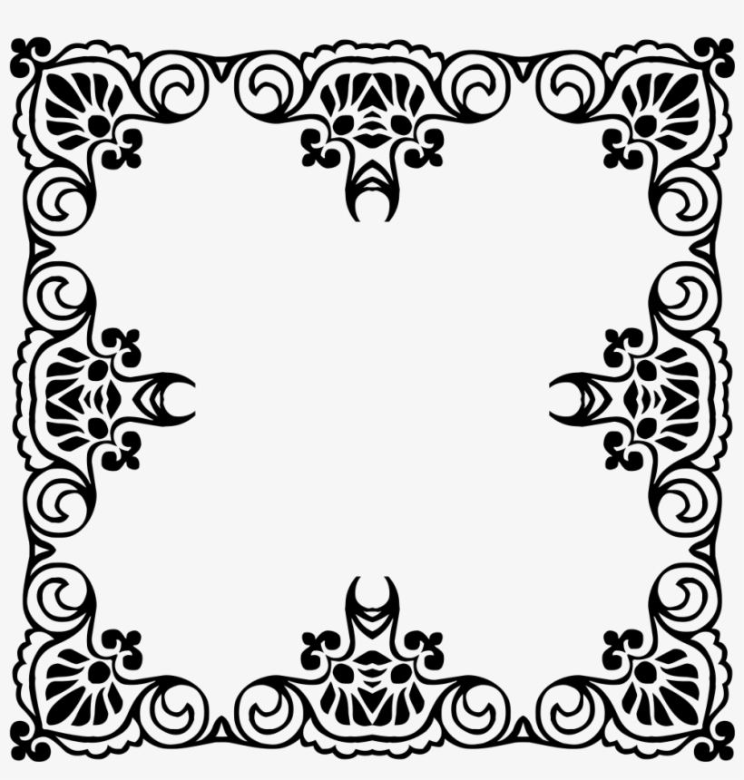 Vintage Black Frame Png - 花边 矢量 图, transparent png #412648