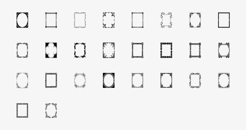 Vintage Frames - Line Art, transparent png #412795