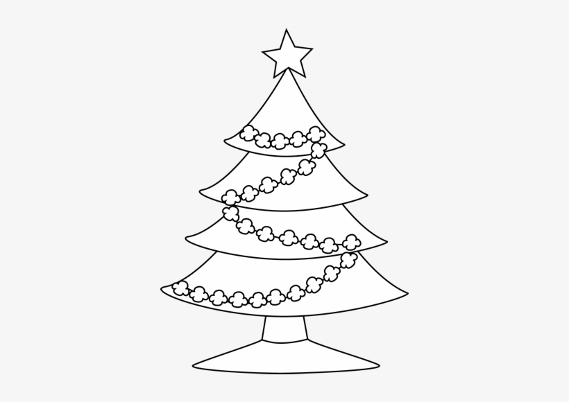 Christmas Tree Black And White Black And White Popcorn - Christmas Tree White Black, transparent png #412988