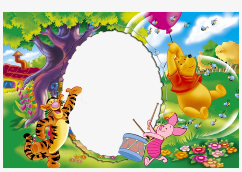 0, - Winnie The Pooh Birthday Frame, transparent png #413056