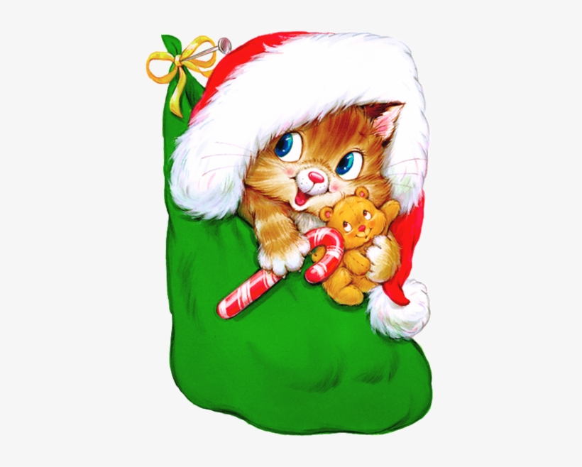 Transparent Kitten With Candy Cane - Good Morning Christmas Blingee, transparent png #413734