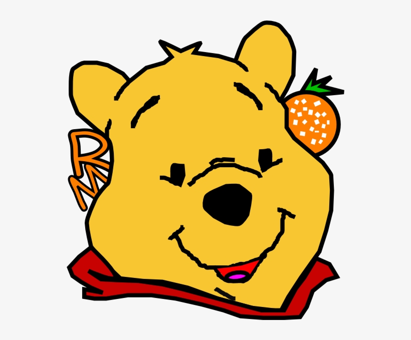 Winnie The Pooh With Orange Red Lip Clip Art - Download Gambar Kartun Winnie The Pooh, transparent png #414206