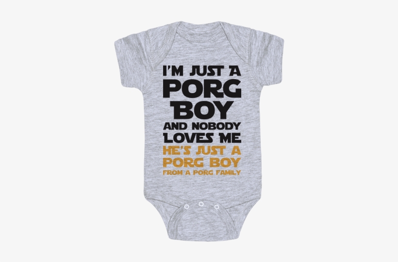 I'm Just A Porg Boy Baby Onesy - Active Shirt, transparent png #414619