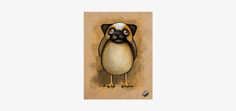 Porg Pug Print 11″ X 14″ - Pug, transparent png #415096