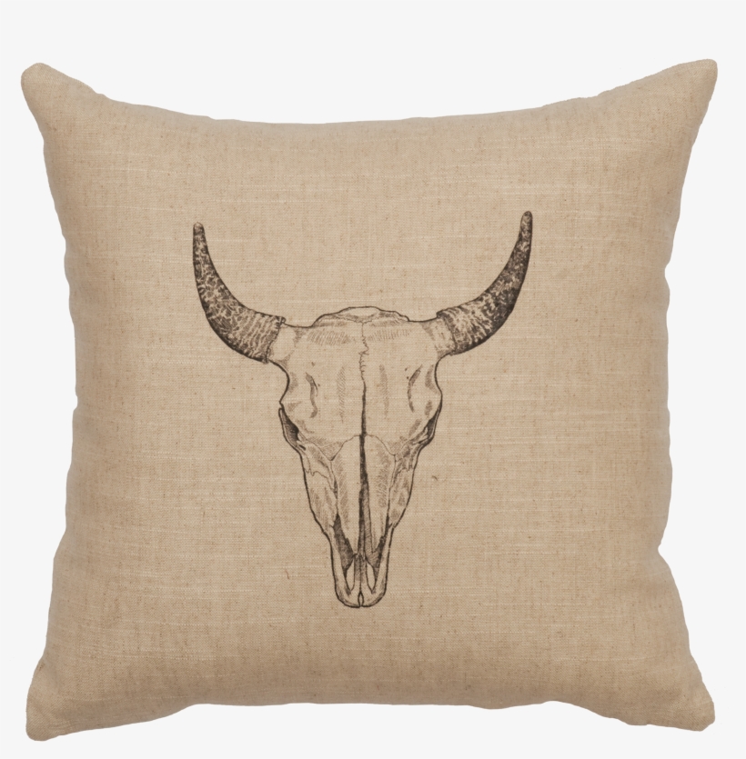 Bull Skull - Pillow 16x16-bull Skull- Natural, Throw Pillows,, transparent png #415825