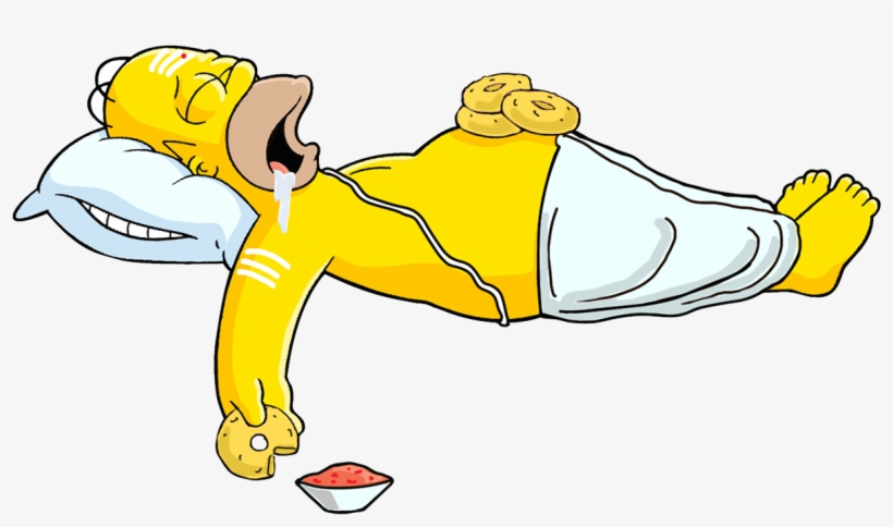 Share This Image - Homer Simpson Sleeping Transparent, transparent png #415928