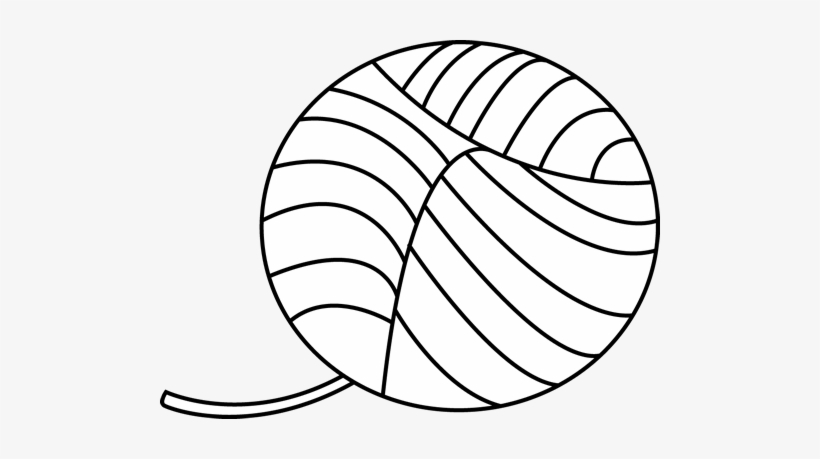 Yarn Ball Png - Yarn Clipart Black And White, transparent png #416377