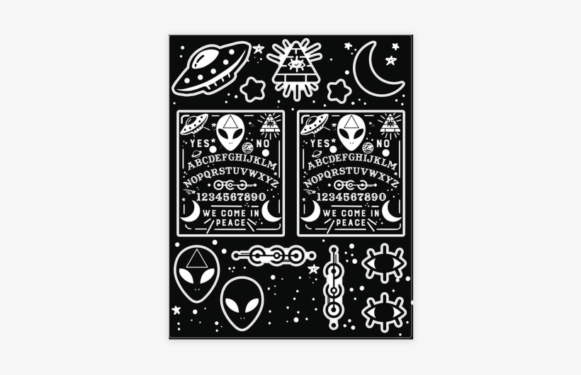 Occult Alien Ouija Board - Goth Stickers, transparent png #417732