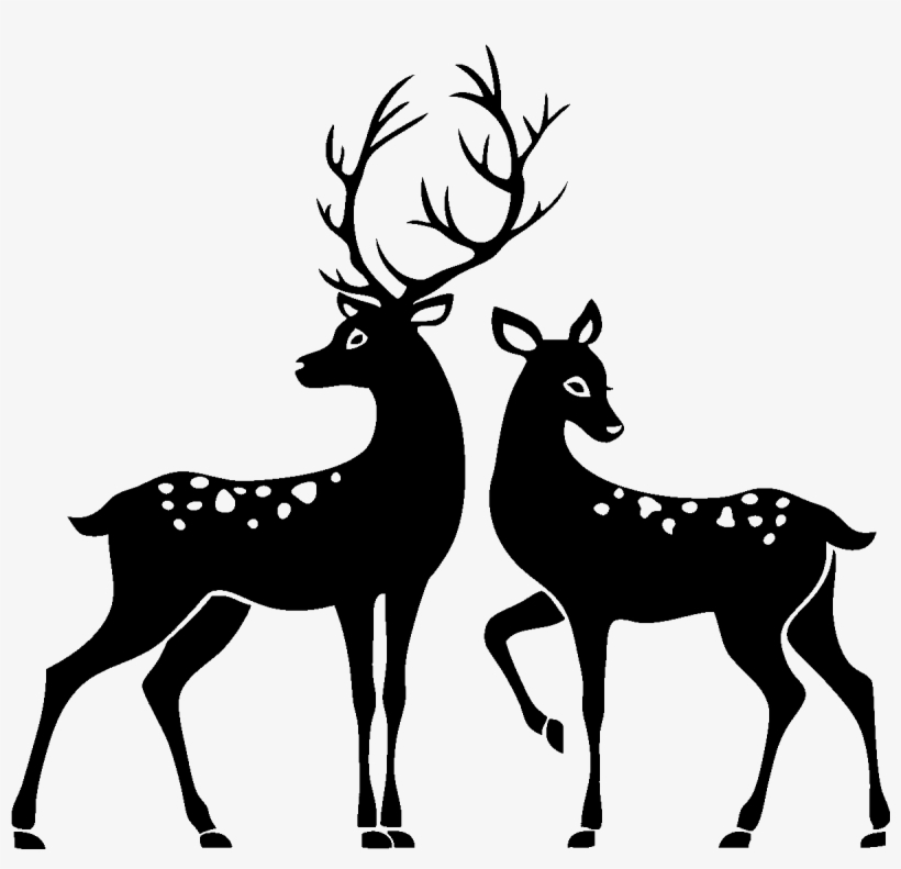 Deer Silhouette - Stag And Doe Silhouette, transparent png #417941