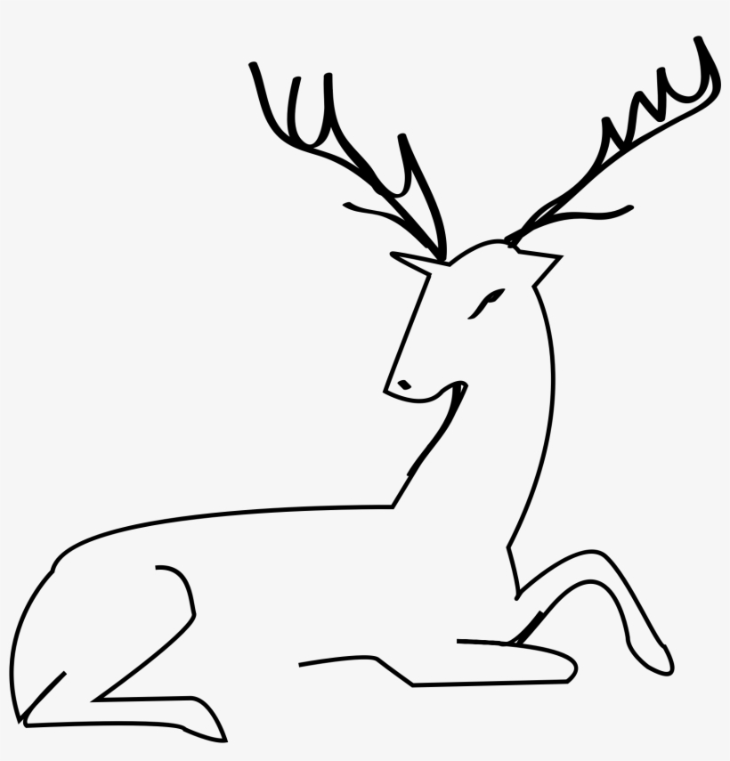 Clip Freeuse Download Outline Drawing At Getdrawings - Christmas Card With Gold Reindeer And Snowflakes/custom, transparent png #418022