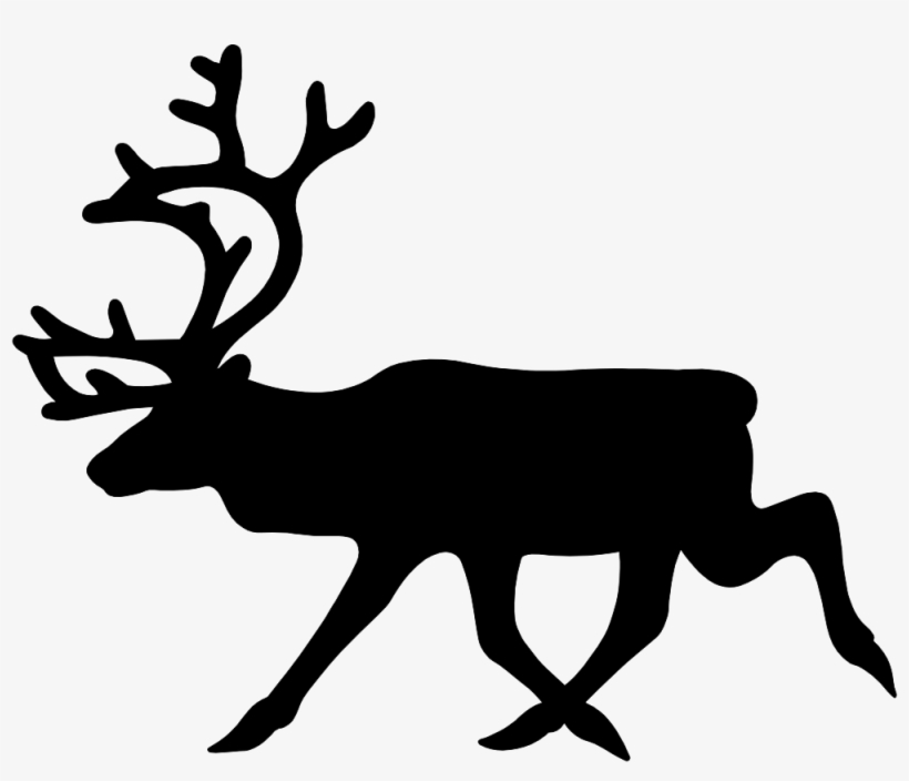 Sleigh And Reindeer Silhouette At Getdrawings Com - Reindeer Vector Black And White, transparent png #418559