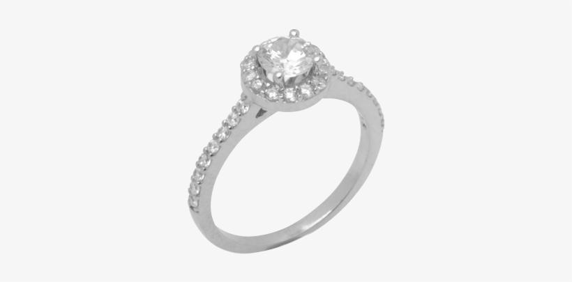 14k White Gold Diamond Ring Main Central Stone Size - Ring, transparent png #419469