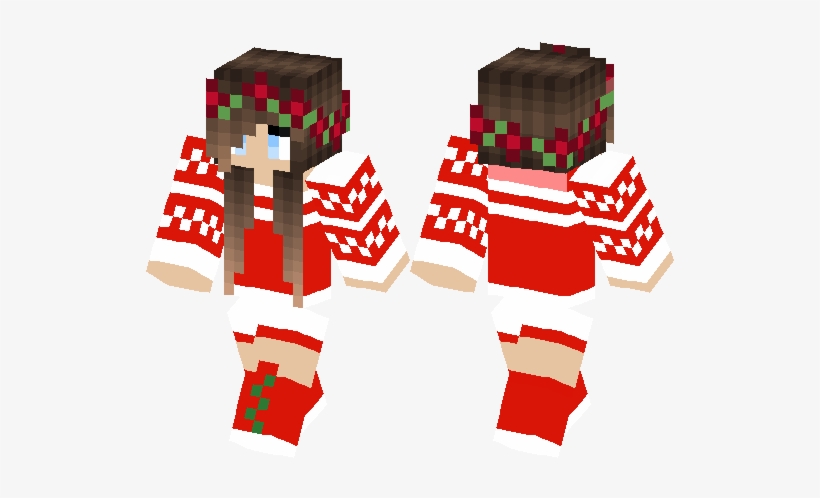Christmas Girl Minecraft Skin, transparent png #4100381
