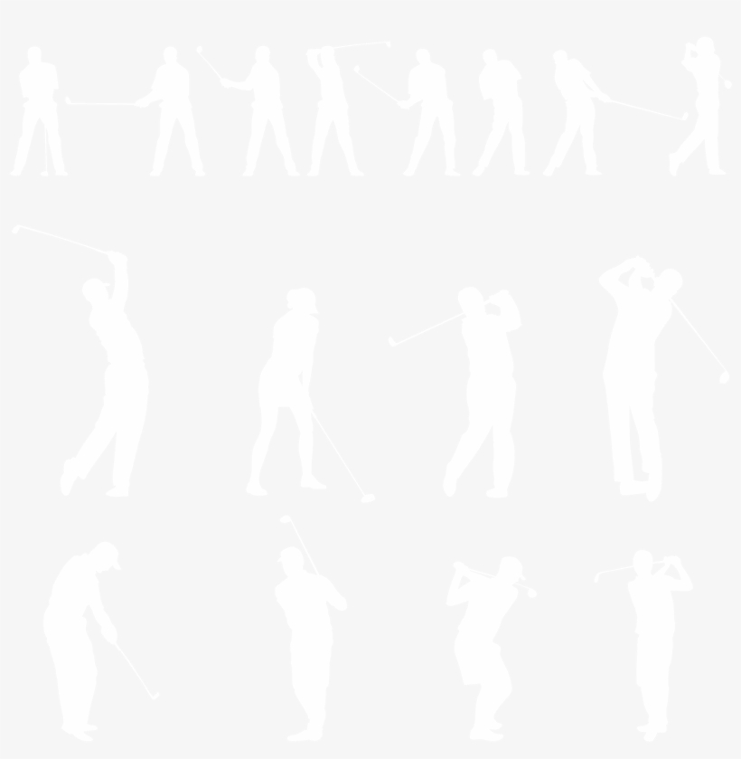 Golf Silhouette Png - Golf Fabric - Golfers Dark Blue - Blue Custom Fabric, transparent png #4101194