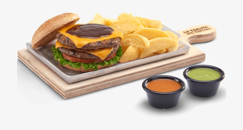 Hamburguesa Doble De Res - Plato De Hamburguesa Png, transparent png #4101359