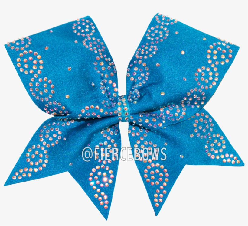 Curly Q Border Rhinestone Cheer Bow - Cheerleading, transparent png #4102619