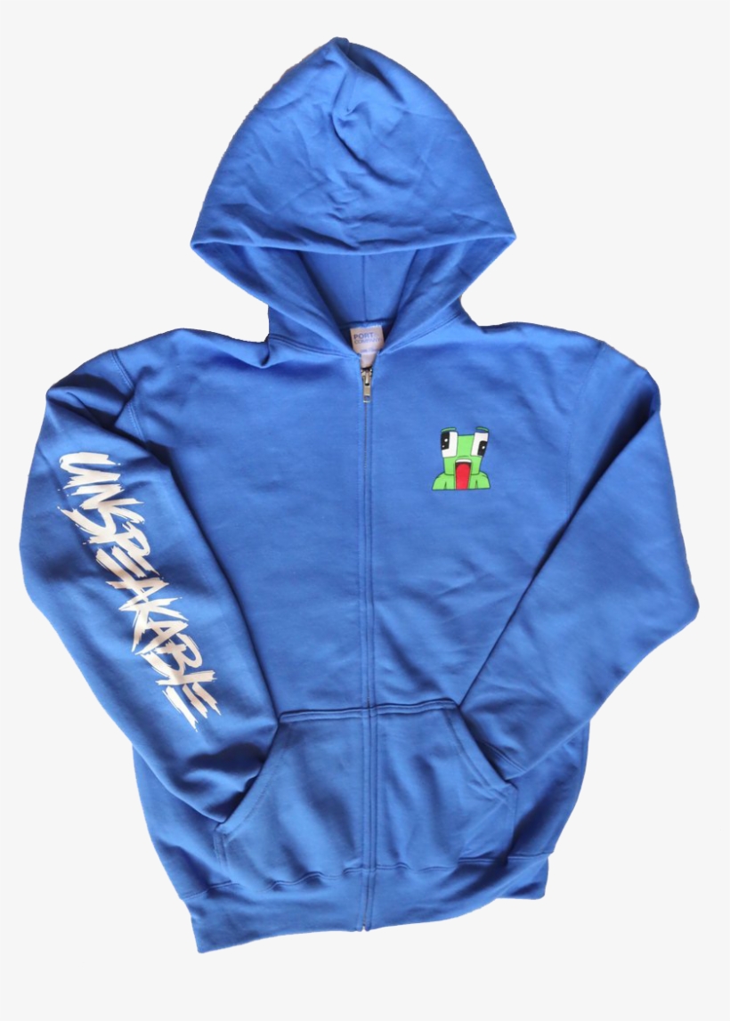 Royal Blue Unspeakable Zipper Hoodie - Zipper, transparent png #4103028