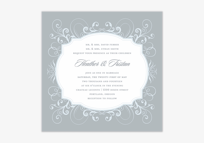 French Flourish Invitation - Stacy Claire Boyd French Flourish Note Card, transparent png #4103048