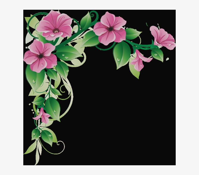 Pink Flowers Borders Clipart, transparent png #4103280