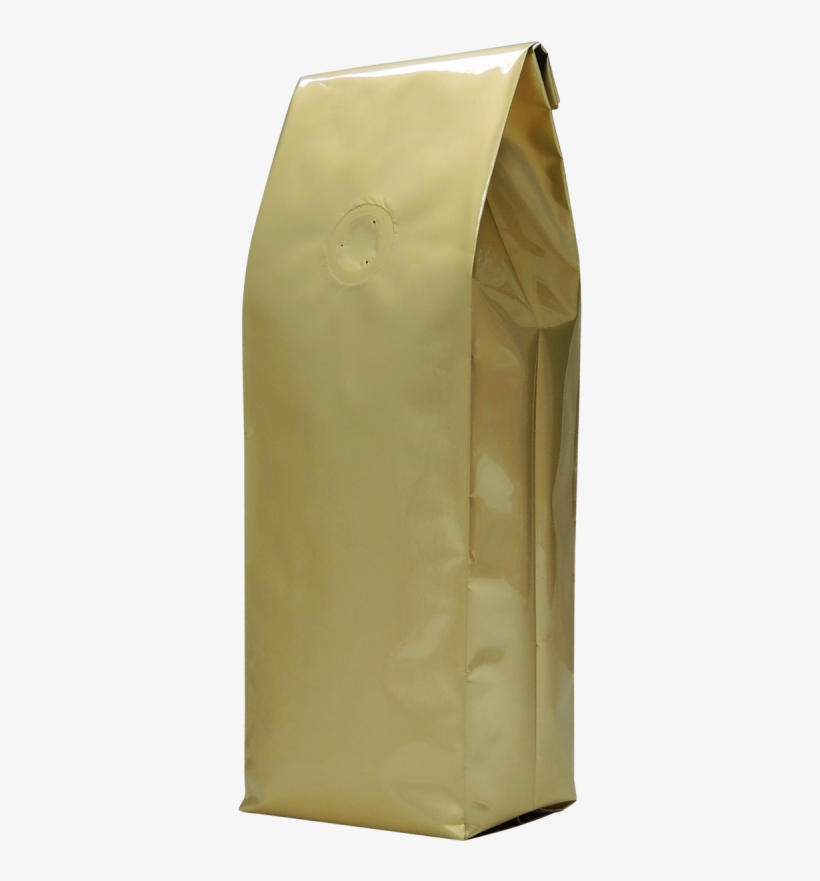 250g Foil Side Gusset Bag With Valve, Gold - Coffee Bag Gold Tin Tie, transparent png #4103414